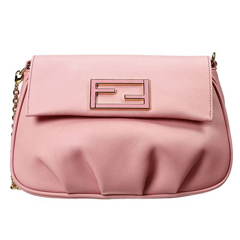 Leather clutch bag Fendi Pink in Leather 